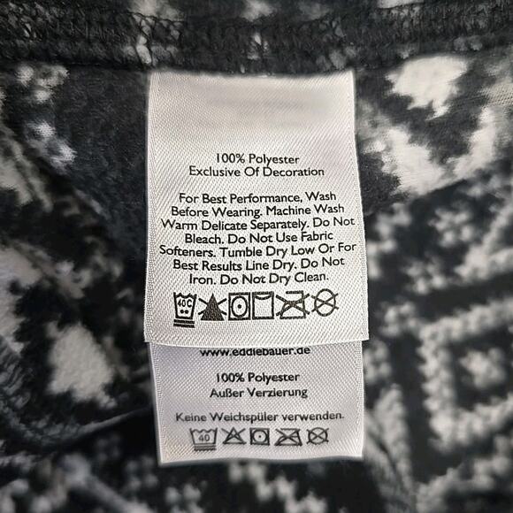 Eddie Bauer Womens Aztec Quest Pullover Sweatshirt Sz XL Baselayer Black White - Picture 4 of 8